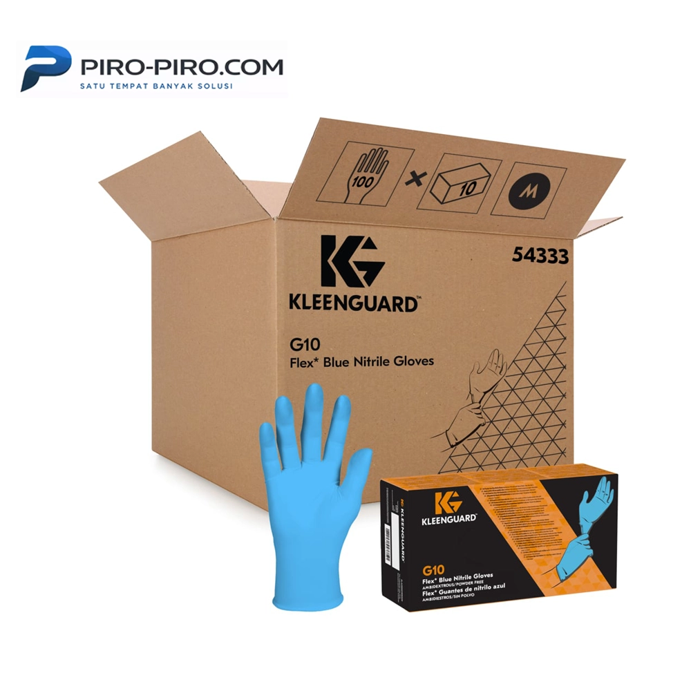 KLEENGUARD 54333 G10 Flex Blue Nitrile Gloves size 8 (M) 100 gloves per case